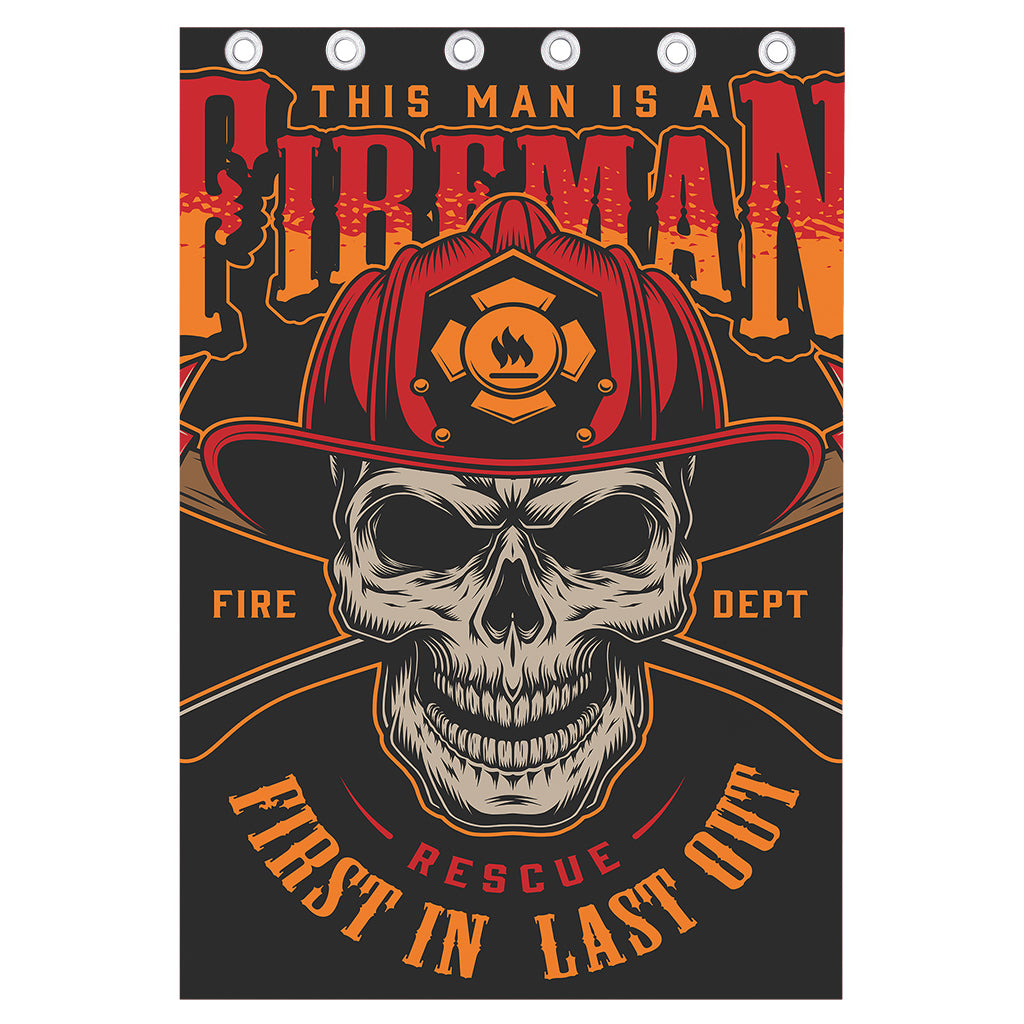 Firefighter First In Last Out Print Curtain