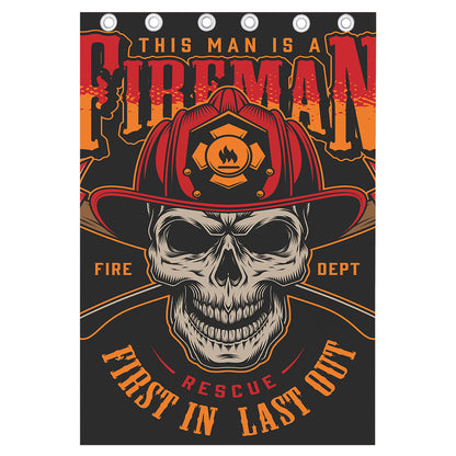 Firefighter First In Last Out Print Curtain