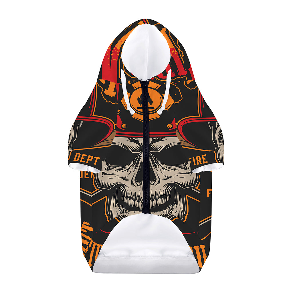 Firefighter First In Last Out Print Dog Zip Up Hoodie