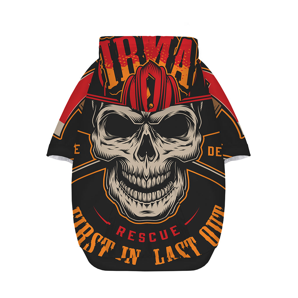 Firefighter First In Last Out Print Dog Zip Up Hoodie
