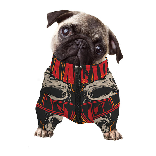 Firefighter First In Last Out Print Dog Zip Up Jacket
