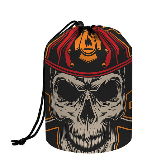 Firefighter First In Last Out Print Drawstring Makeup Bag