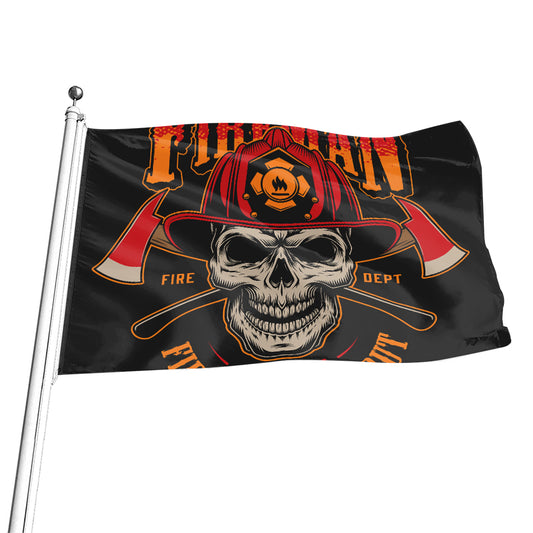 Firefighter First In Last Out Print Flag
