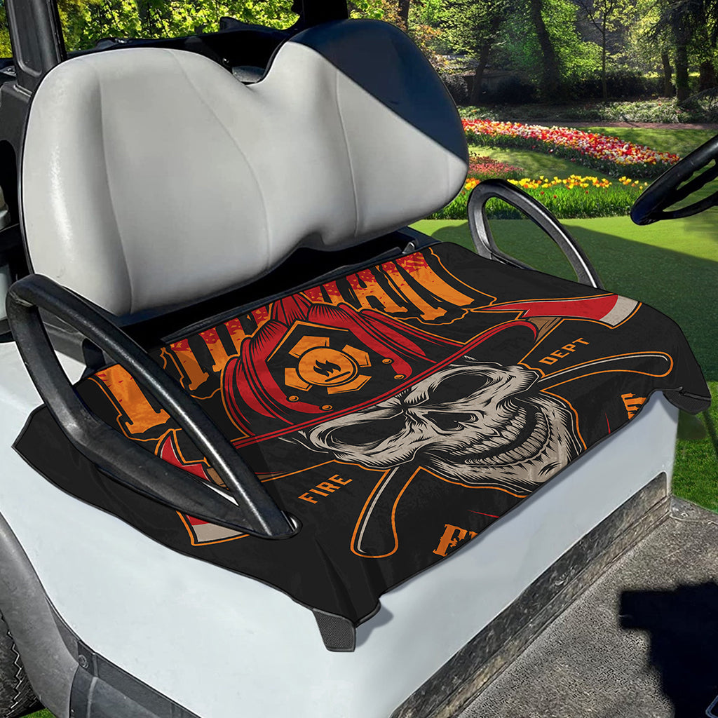 Firefighter First In Last Out Print Golf Cart Seat Cover