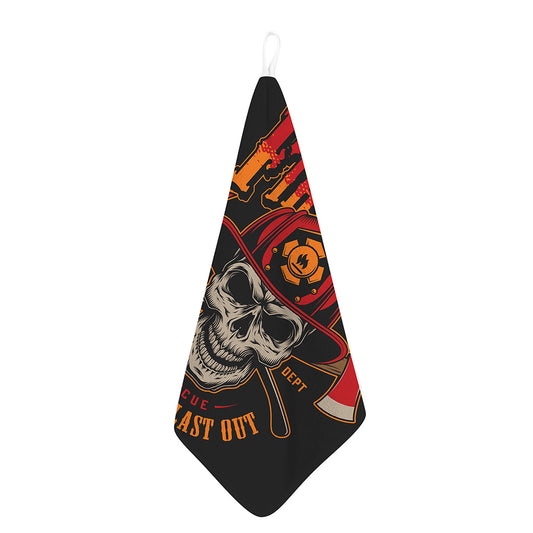 Firefighter First In Last Out Print Hand Towel
