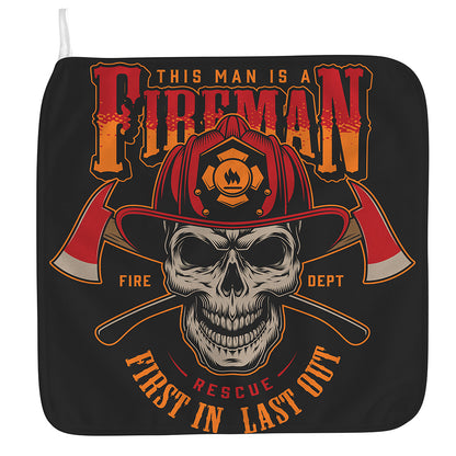 Firefighter First In Last Out Print Hand Towel