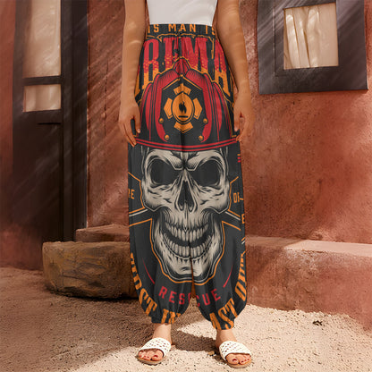 Firefighter First In Last Out Print Harem Pants