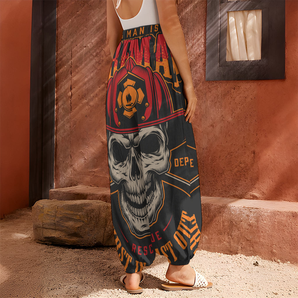 Firefighter First In Last Out Print Harem Pants