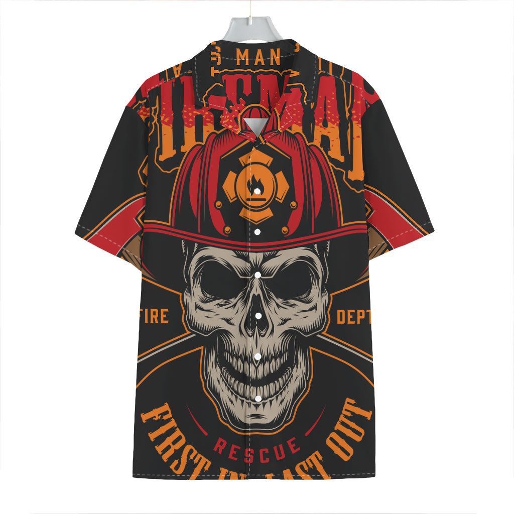Firefighter First In Last Out Print Hawaiian Shirt