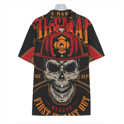 Firefighter First In Last Out Print Hawaiian Shirt