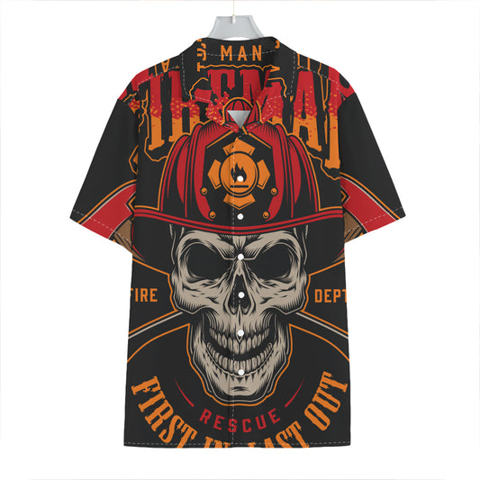 Firefighter First In Last Out Print Hawaiian Shirt