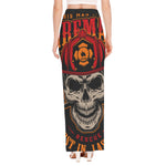 Firefighter First In Last Out Print High Slit Maxi Skirt