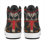 Firefighter First In Last Out Print High Top Leather Sneakers