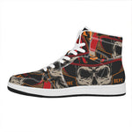Firefighter First In Last Out Print High Top Leather Sneakers