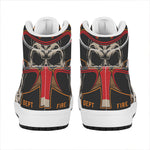 Firefighter First In Last Out Print High Top Leather Sneakers