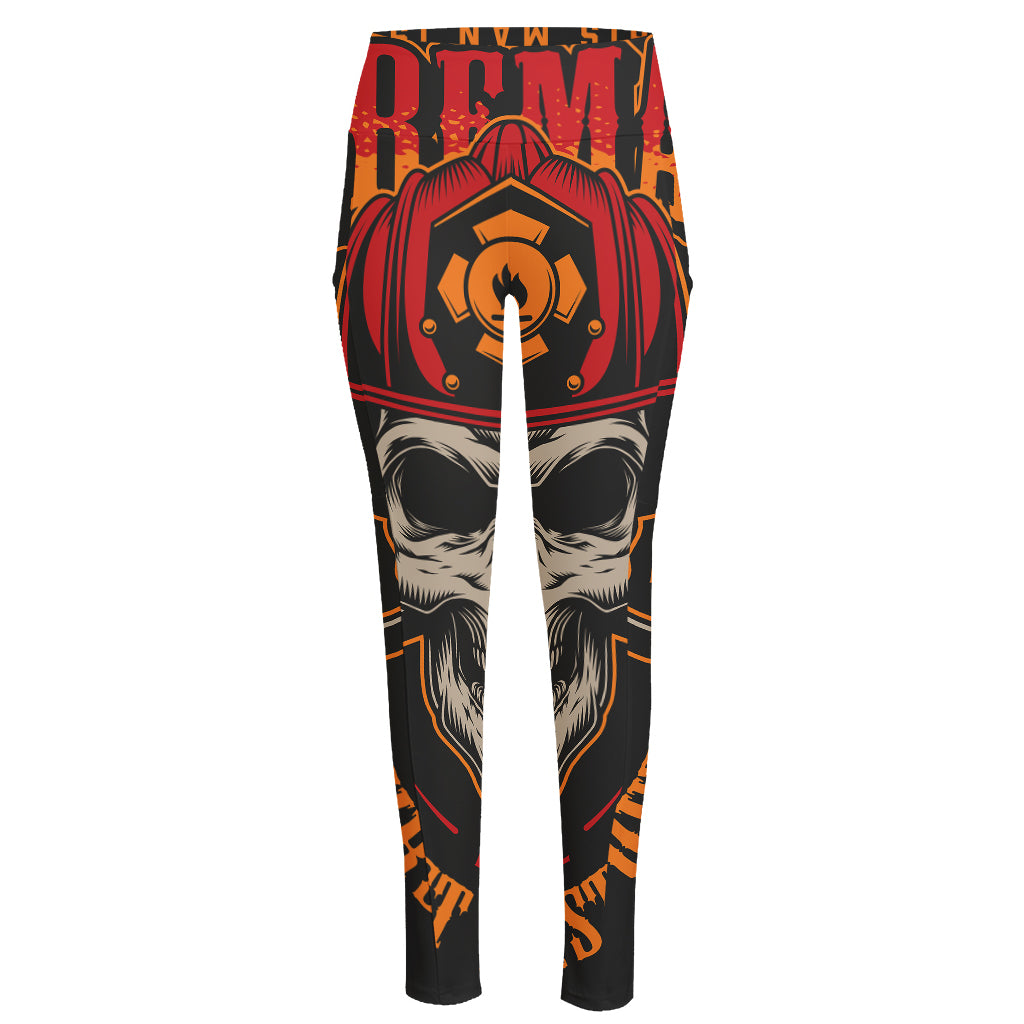 Firefighter First In Last Out Print High-Waisted Pocket Leggings
