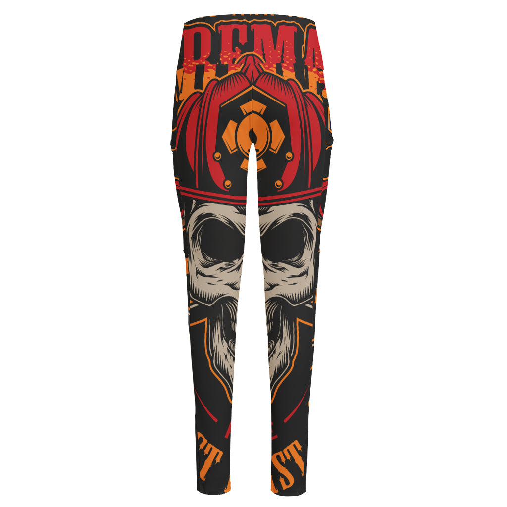 Firefighter First In Last Out Print High-Waisted Pocket Leggings