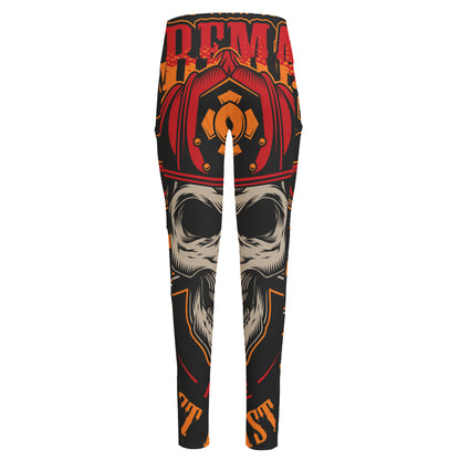 Firefighter First In Last Out Print High-Waisted Pocket Leggings
