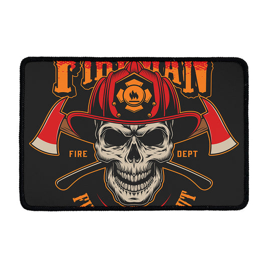 Firefighter First In Last Out Print Kitchen Mat