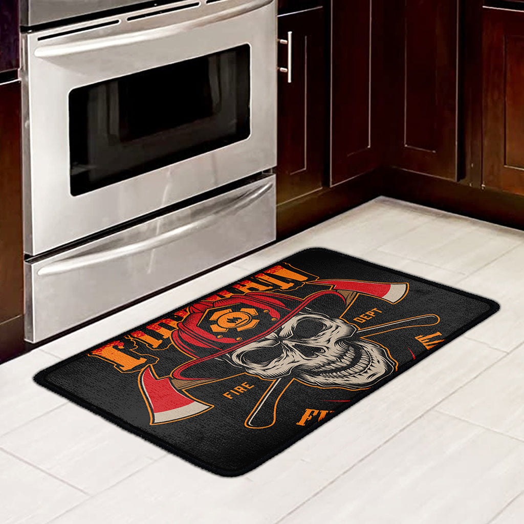 Firefighter First In Last Out Print Kitchen Mat