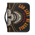Firefighter First In Last Out Print Leather Bible Cover