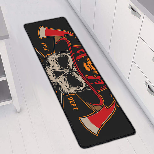 Firefighter First In Last Out Print Long Kitchen Mat