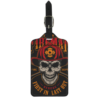 Firefighter First In Last Out Print Luggage Tag