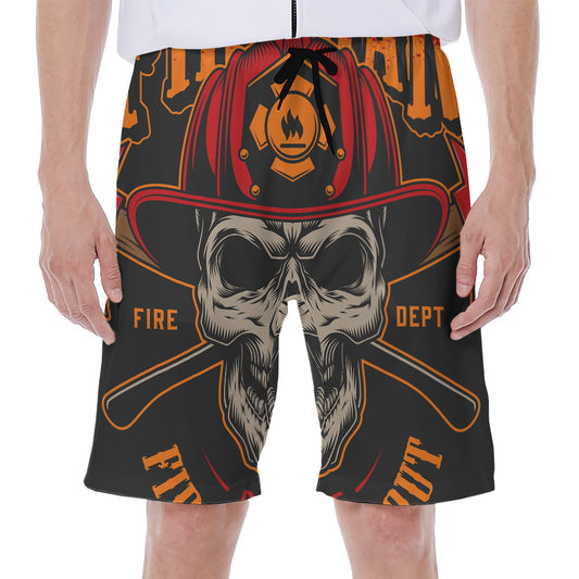 Firefighter First In Last Out Print Men's Beach Shorts