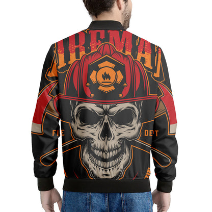 Firefighter First In Last Out Print Men's Bomber Jacket