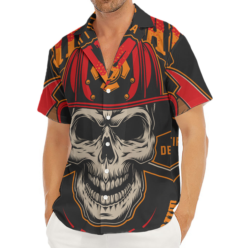 Firefighter First In Last Out Print Men's Deep V-Neck Shirt