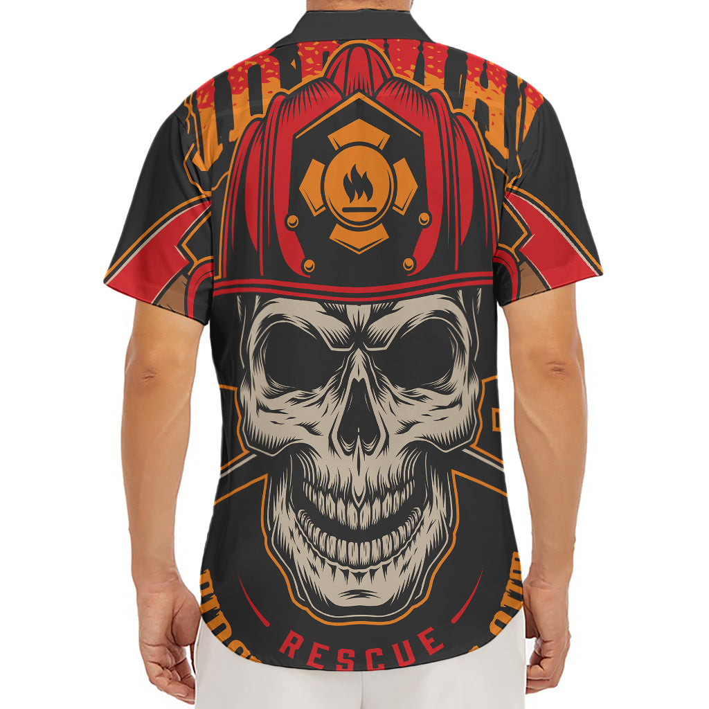 Firefighter First In Last Out Print Men's Deep V-Neck Shirt