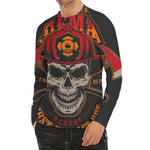 Firefighter First In Last Out Print Men's Long Sleeve Rash Guard