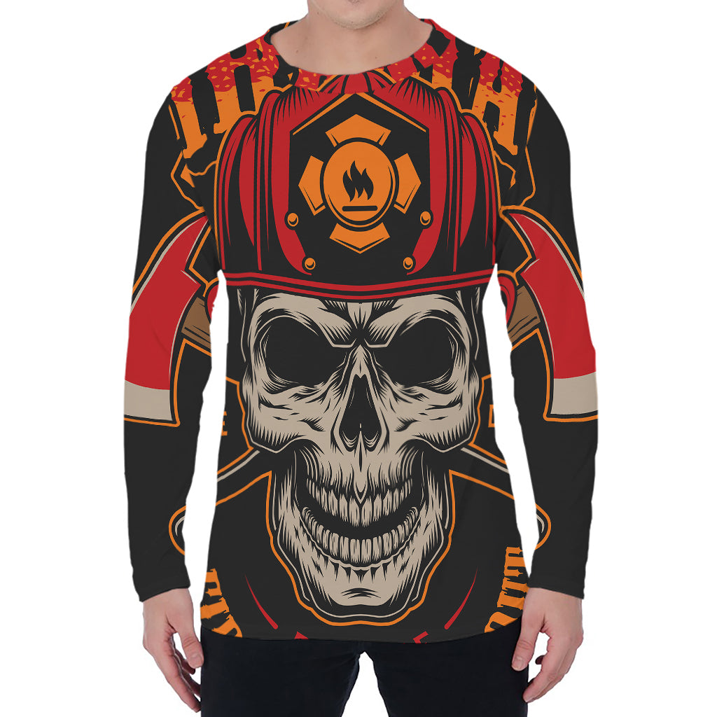 Firefighter First In Last Out Print Men's Long Sleeve T-Shirt