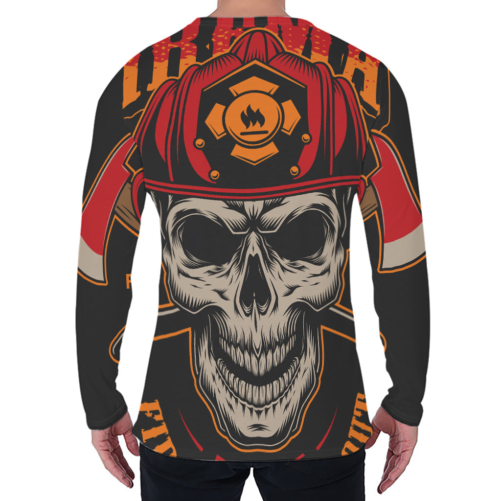 Firefighter First In Last Out Print Men's Long Sleeve T-Shirt