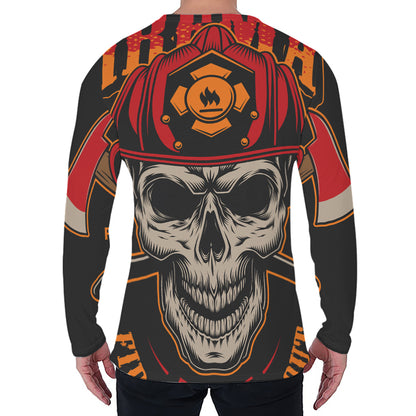 Firefighter First In Last Out Print Men's Long Sleeve T-Shirt