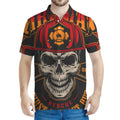 Firefighter First In Last Out Print Men's Polo Shirt