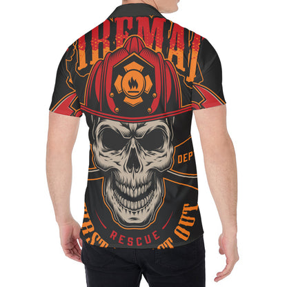 Firefighter First In Last Out Print Men's Shirt