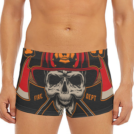 Firefighter First In Last Out Print Men's Short Boxer Briefs