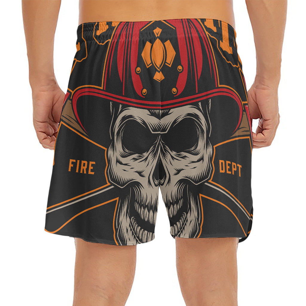 Firefighter First In Last Out Print Men's Split Running Shorts