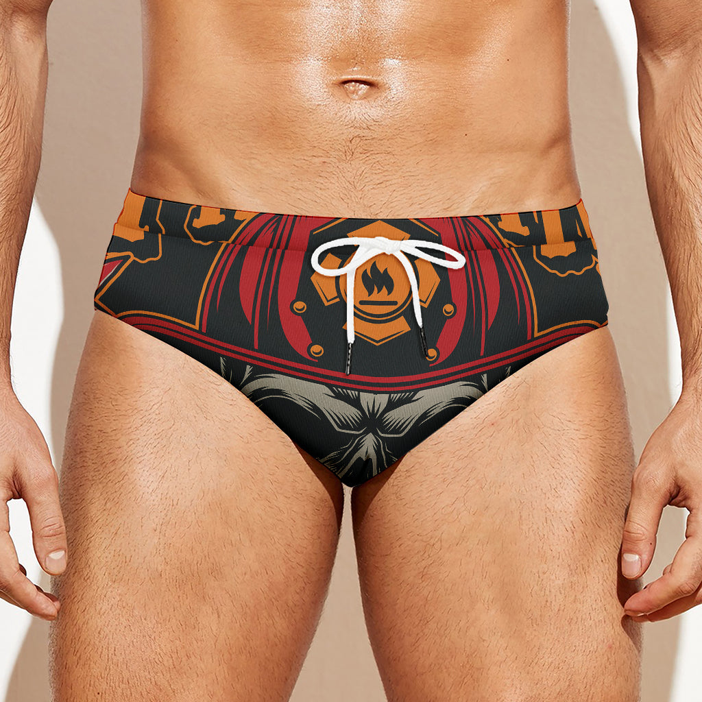 Firefighter First In Last Out Print Men's Swim Briefs