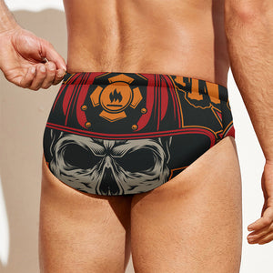 Firefighter First In Last Out Print Men's Swim Briefs