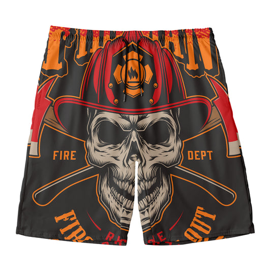 Firefighter First In Last Out Print Men's Swim Trunks