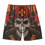 Firefighter First In Last Out Print Men's Swim Trunks