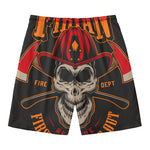 Firefighter First In Last Out Print Men's Swim Trunks