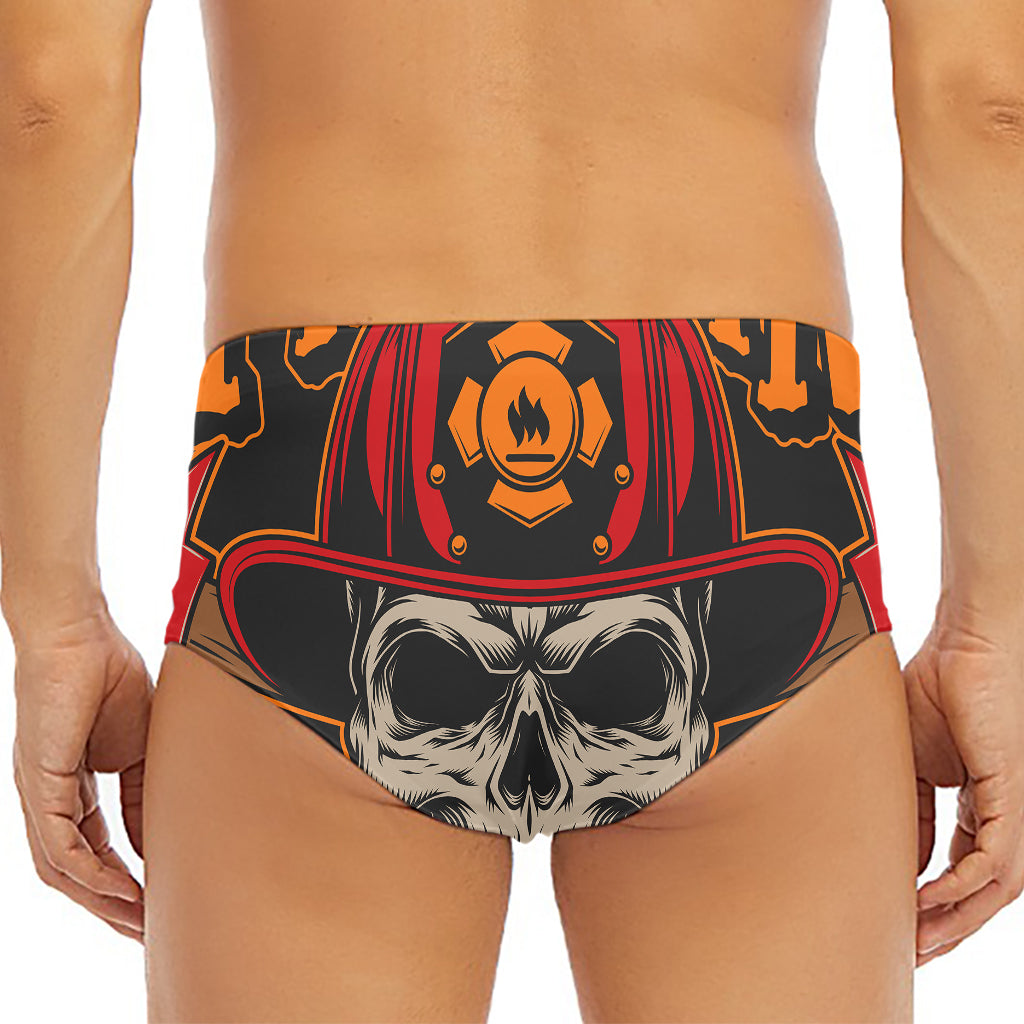 Firefighter First In Last Out Print Men's Triangle Swim Briefs