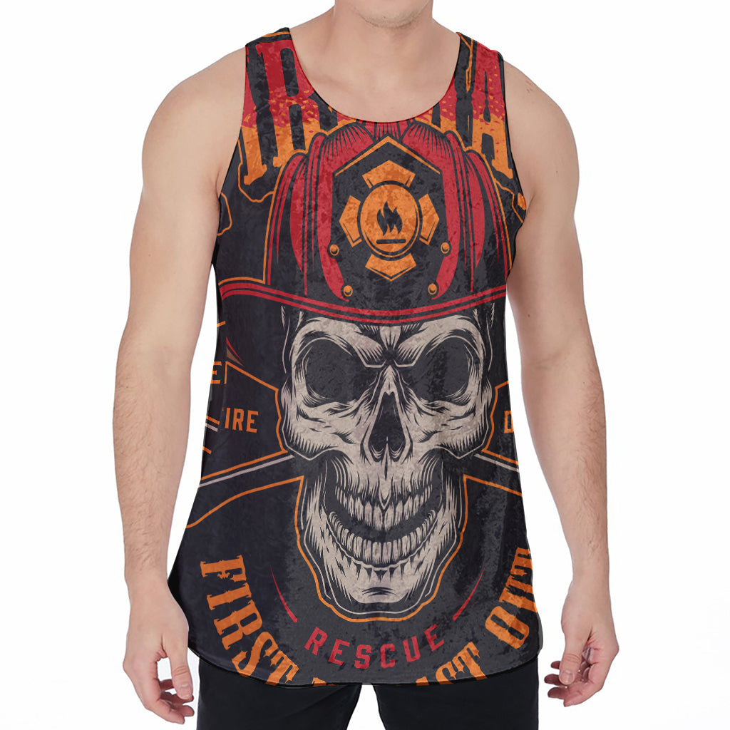 Firefighter First In Last Out Print Men's Velvet Tank Top