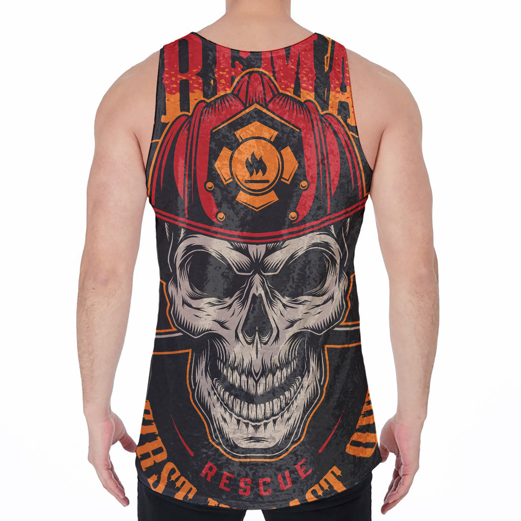 Firefighter First In Last Out Print Men's Velvet Tank Top