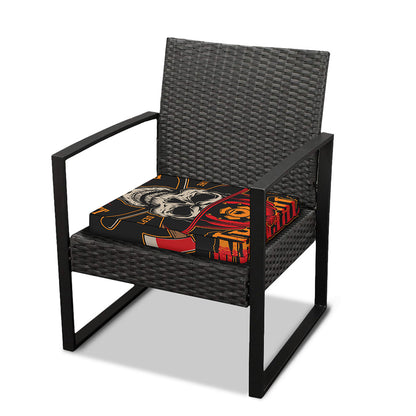 Firefighter First In Last Out Print Outdoor Seat Cushion Cover
