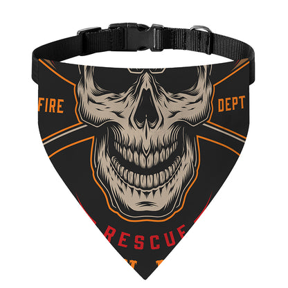 Firefighter First In Last Out Print Over The Collar Dog Bandana