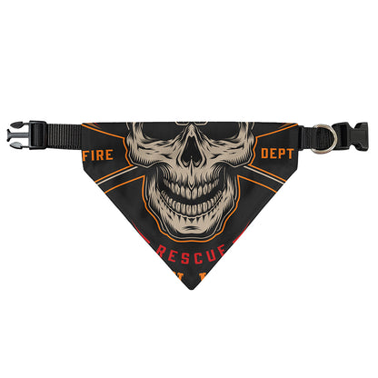 Firefighter First In Last Out Print Over The Collar Dog Bandana